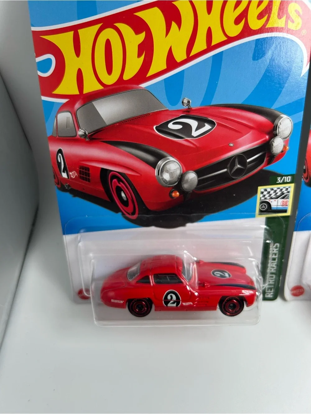 Hot Wheels Mercedes Lot of 2x - Mercedes-Benz 300 SL 27/250 Red NEW RETRO RACERS